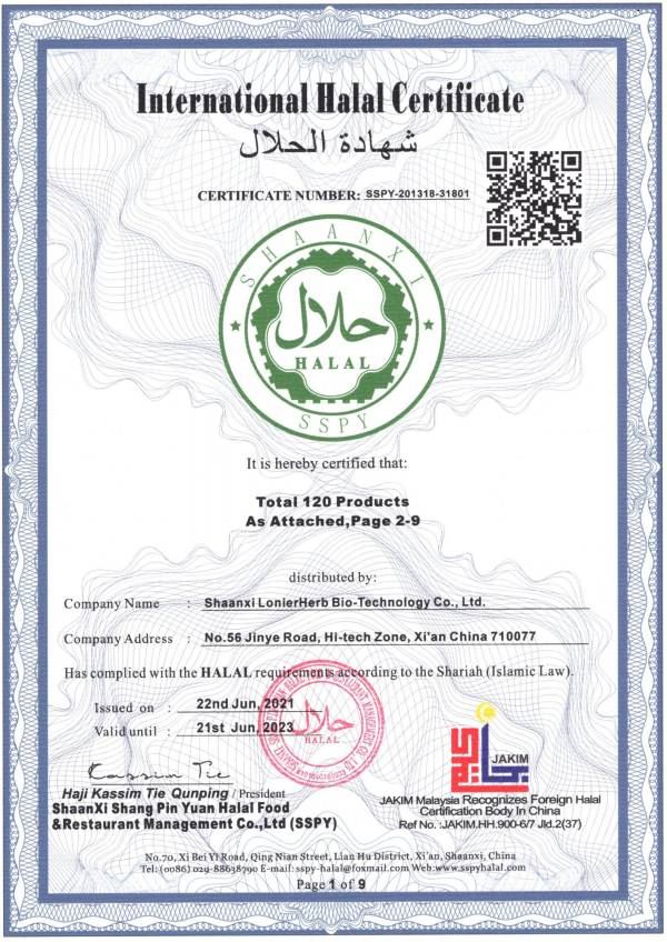 Latest Halal Certificate