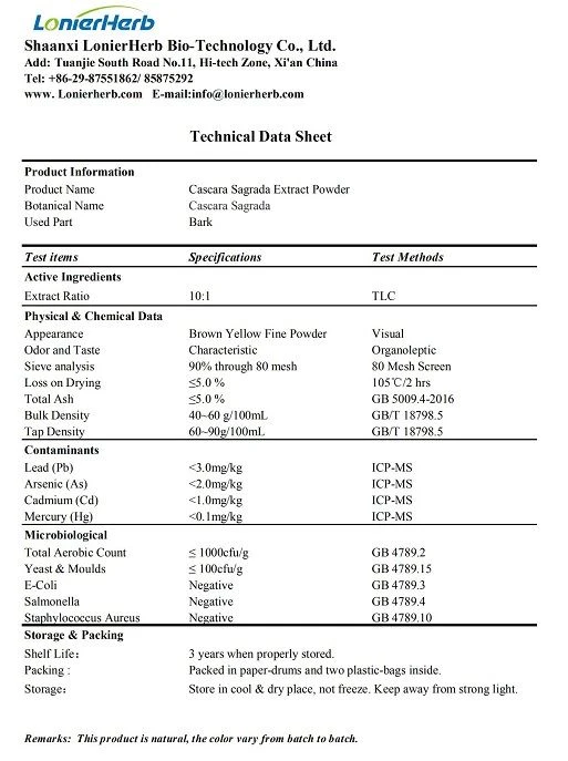cascara sagrada bark extract